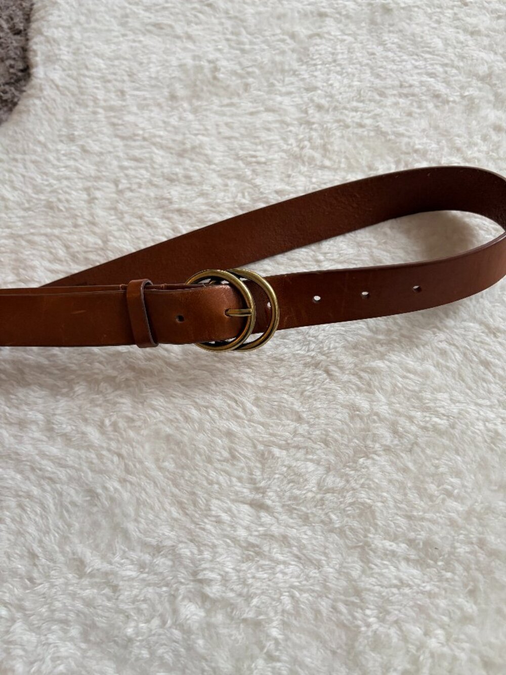American Eagle Outfitters Genuine Leather two loop belt, honey brown, size S